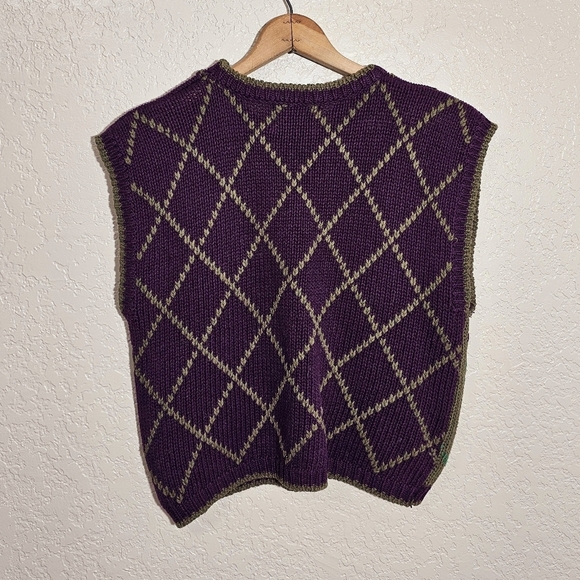 Vintage Herman Geist Linen Blend Floral Pullover Sweater Vest - Picture 2 of 3